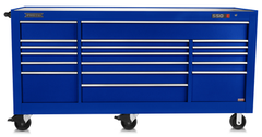 Proto® 550E 88" Power Workstation - 18 Drawer, Gloss Blue - Americas Industrial Supply