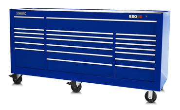 Proto® 550S 88" Workstation - 18 Drawer, Gloss Blue - Americas Industrial Supply