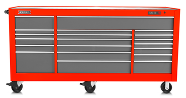 Proto® 550S 88" Workstation - 18 Drawer, Safety Red and Gray - Americas Industrial Supply