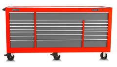 Proto® 550S 88" Workstation - 22 Drawer, Safety Red and Gray - Americas Industrial Supply