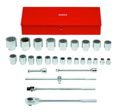 Proto® 1" Drive 29 Piece Socket Set - 12 Point - Americas Industrial Supply