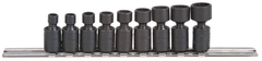 Proto® 1/4" Drive 9 Piece Metric Universal Impact Socket Set - 12 Point - Americas Industrial Supply