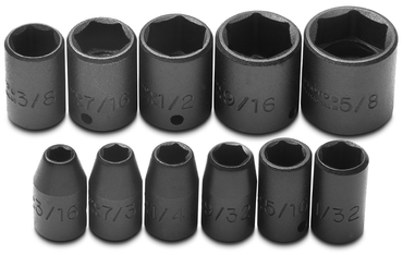 Proto® 1/4" Drive 11 Piece Impact Socket Set - 6 Point - Americas Industrial Supply