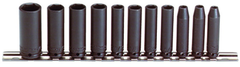 Proto® 1/4" Drive 11 Piece Deep Impact Socket Set - 6 Point - Americas Industrial Supply