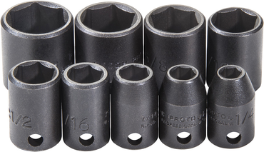 Proto® 3/8" Drive 9 Piece Impact Socket Set - 6 Point - Americas Industrial Supply