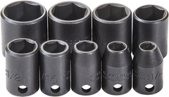 Proto® 3/8" Drive 9 Piece Impact Socket Set - 6 Point - Americas Industrial Supply