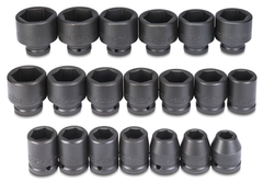 Proto® 3/4" Drive 20 Piece Impact Socket Set - 6 Point - Americas Industrial Supply