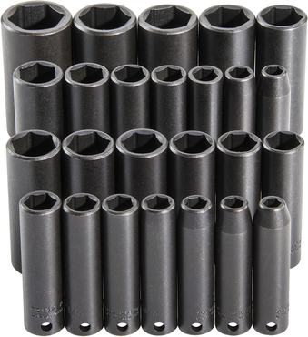 Proto® 3/8" Drive 25 Piece  Deep Impact Socket Set - 6 Point - Americas Industrial Supply