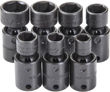 Proto® 3/8" Drive 7 Piece Universal Impact Socket Set - 6 Point - Americas Industrial Supply