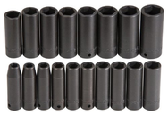 Proto® 1/2" Drive 18 Piece Deep Impact Socket Set - 6 Point - Americas Industrial Supply