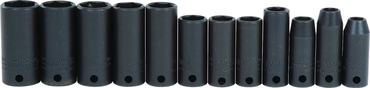 Proto® 3/8" Drive 12 Piece Metric Thin Wall Deep Impact Socket Set - 6 Point - Americas Industrial Supply