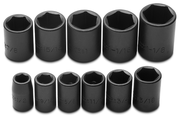 Proto® 1/2" Drive 11 Piece Impact Socket Set - 6 Point - Americas Industrial Supply
