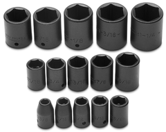 Proto® 1/2" Drive 15 Piece Impact Socket Set - 6 Point - Americas Industrial Supply