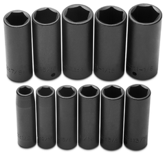 Proto® 1/2" Drive 11 Piece Deep Impact Socket Set - 6 Point - Americas Industrial Supply