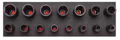 Proto® Foamed 1/2" Drive 15 Piece Deep Impact Socket Set - Black Oxide - 6 Point - Americas Industrial Supply