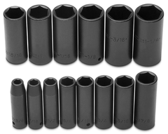 Proto® 1/2" Drive 15 Piece Deep Impact Socket Set - 6 Point - Americas Industrial Supply