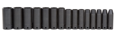 Proto® 1/2" Drive 15 Piece Deep Thin Wall Impact Socket Set - 6 Point - Americas Industrial Supply