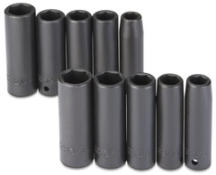 Proto® 1/2" Drive 10 Piece Fractional & Metric Impact Socket Set - 6 Point - Americas Industrial Supply