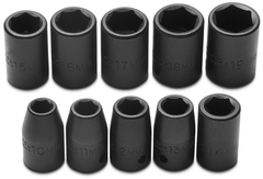 Proto® 1/2" Drive 10 Piece Metric Impact Socket Set - 6 Point - Americas Industrial Supply