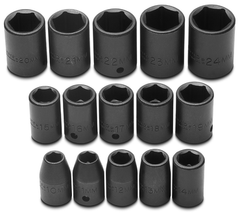 Proto® 1/2" Drive 15 Piece Metric Impact Socket Set - 6 Point - Americas Industrial Supply