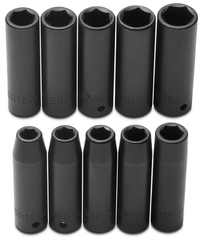 Proto® 1/2" Drive 10 Piece Metric Deep Impact Socket Set - 6 Point - Americas Industrial Supply