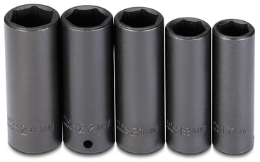 Proto® 1/2" Drive 5 Piece Deep Metric Impact Socket Set - 6 Point - Americas Industrial Supply