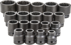 Proto® 1" Drive 19 Piece Impact Socket Set - 12 Point - Americas Industrial Supply