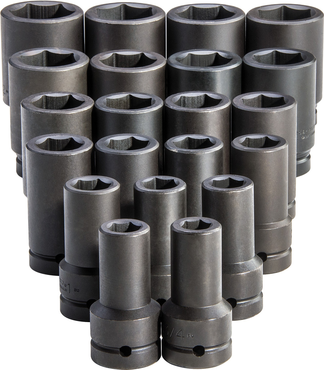 Proto® 1" Drive 21 Piece Deep Impact Socket Set - 6 Point - Americas Industrial Supply