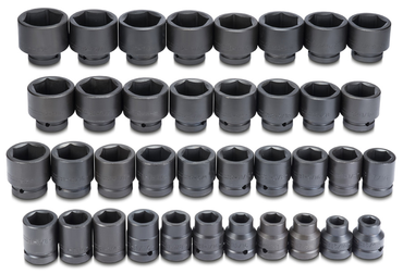 Proto® 1" Drive 37 Piece Impact Socket Set-6 Point - Americas Industrial Supply