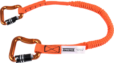 Proto® Elastic Lanyard With 2 Triple Lock Carabiners - 20 lb. - Americas Industrial Supply