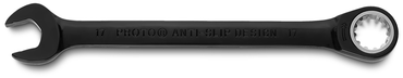 Proto® Black Chrome Combination Non-Reversible Ratcheting Wrench 17 mm - Spline - Americas Industrial Supply