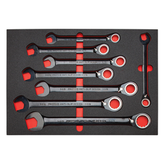 Proto® Foamed 20 Piece Reversible Ratcheting Combination Wrench Set - Black Chrome- Spline - Americas Industrial Supply