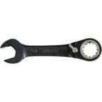 Proto® Black Chrome Combination Stubby Reversible Ratcheting Wrench 16 mm - Spline - Americas Industrial Supply