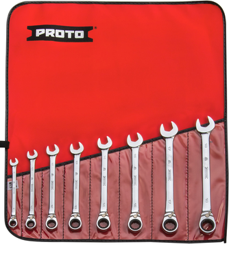 Proto® 8 Piece Full Polish Metric Ratcheting Wrench Set - 12 Point - Americas Industrial Supply