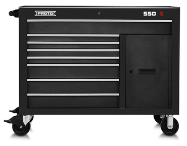 Proto® 550S 50" Workstation - 8 Drawer & 1 Shelf, Dual Black - Americas Industrial Supply