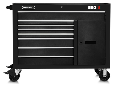 Proto® 550S 50" Workstation - 8 Drawer & 2 Shelves, Dual Black - Americas Industrial Supply