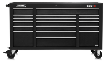 Proto® 550E 67" Power Workstation - 18 Drawer, Dual Black - Americas Industrial Supply