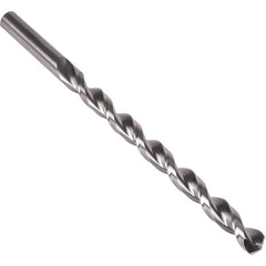 23/64″ × 8″ OAL 10xD HSS Split Point Parabolic Flute Taper Length Drill Bright - Exact Industrial Supply