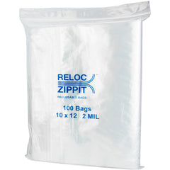 10″ × 12″ 2-MIL Clear Reloc Zippit Zipper Bags, Sold per Case of 1000 (10 boxes of 100 per case)