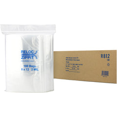 8″ × 12″ 2-MIL Clear Reloc Zippit Zipper Bags, Sold per Case of 1000 (10 boxes of 100 per case)