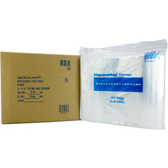 8″ × 8″ 2-MIL Clear Reloc Zippit Zipper Bags, Sold per Case of 1000 (10 boxes of 100 per case)