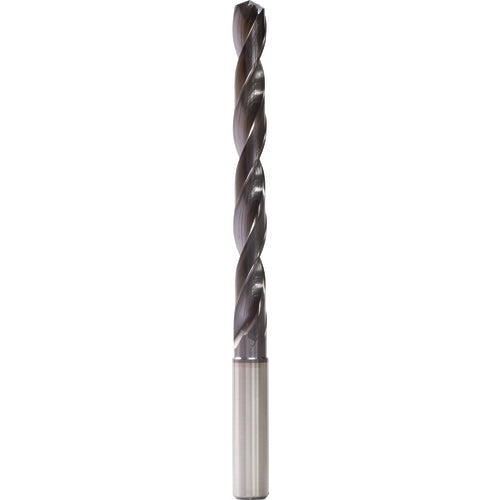 3.7 mm Dia. × 6 mm Shank × 28 mm Flute Length × 66 mm OAL, 5xD, 140°, TiAlN, 2 Flute, Internal, Round Solid Carbide Drill - Exact Industrial Supply