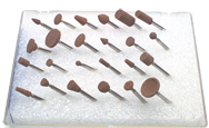 #150 - Contains: 24 Aluminum Oxide Points; For: Machines that hold 3/32 Shanks - Mounted Point Kit for Flex Shaft Grinder - Americas Industrial Supply
