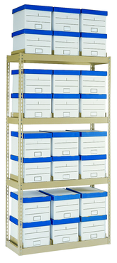 42 x 16.94 x 84'' - 4 Level Records Storage Rack (Tan) - Americas Industrial Supply