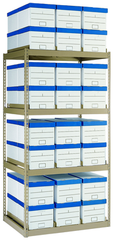 42 x 32.88 x 84'' - 4 Level Records Storage Rack (Tan) - Americas Industrial Supply