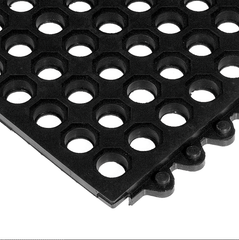 24 / Seven Floor Mat - 3' x 3' x 5/8" ThickÂ (Black Drainage All Purpose) - Americas Industrial Supply