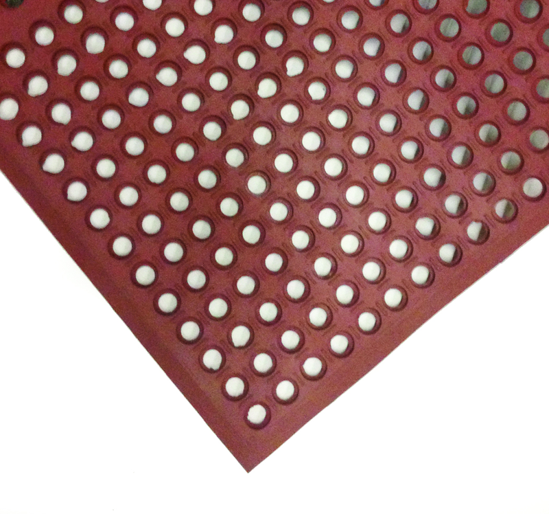 3' x 15' x 1/2" Thick Drainage MatÂ - Red - Americas Industrial Supply