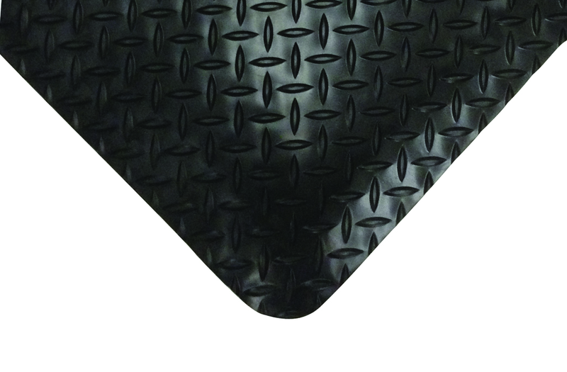 4' x 75' x 11/16" Thick Diamond Comfort Mat - Black - Americas Industrial Supply