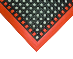 40" x 52" x 7/8" Thick Safety Wet / Dry Mat - Black / Orange - Americas Industrial Supply