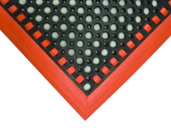 40" x 124" x 7/8" Thick Safety Wet / Dry Mat - Black / Orange - Americas Industrial Supply